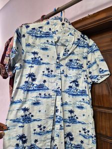 Tropical Print Short Sleeve Shirt