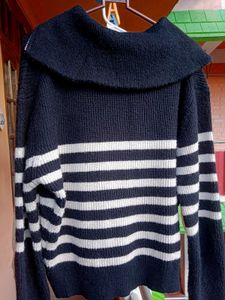 Black &amp; White Striped Sweater..