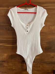 Zara White Bodysuit with Buttons