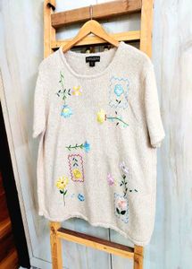 Floral Embroidered sweater size-40