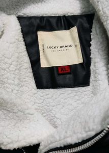 Shearling Collar Leather Moto Jacket