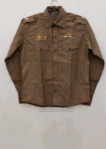 Striped Brown Casual Shirt