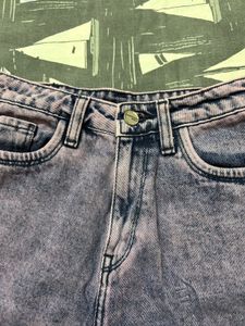 Acid Wash Denim Shorts