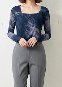 Sheer Print Long Sleeve Top