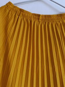 Pleated Yellow Maxi Skirt
