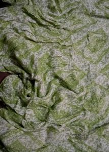 Green Printed Gown Dress &amp; Scarf Set Xl Size