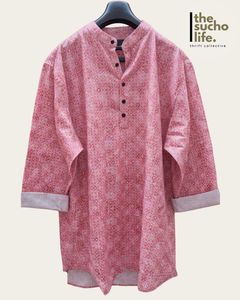 Stylish Pink Printed Kurta | 4XL