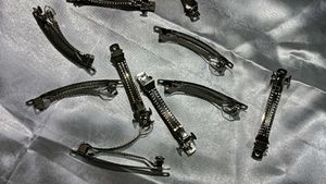 Silver Hair Clips - Lot of 10