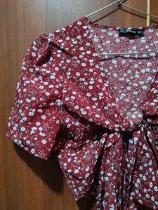 Red Wrap Up Crop Top