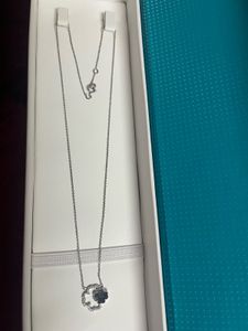 Authentic White Gold Necklace with Clover Pendant