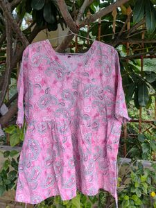 Pink Paisley short kurti