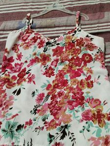 Pink And White Floral Top