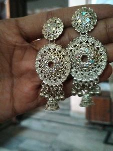 Silver Jhumka Earrings