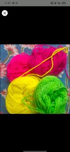 teddy bear and woolen thread