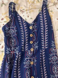 Boho Button-Front Midi Dress