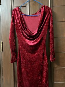 Red Velvet Full Sleeve Dress