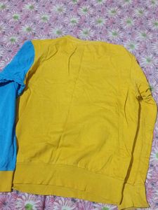 Raw Denim Colorblock Sweatshirt