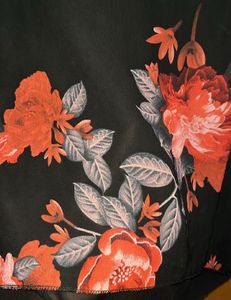 Floral Print Black Top