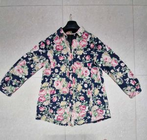 MediumTrench Coat Jacket /Trenchcoat Floral Retro
