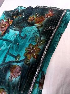Black And Blue Saree