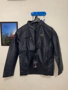Stylish Navy Blue Leather Jacket