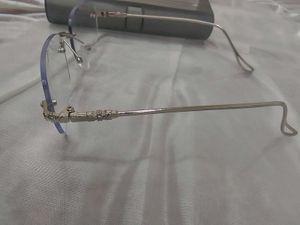 Rimless Silver Glasses with Case