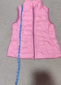 Pink Puffer Sleeveless Jacket