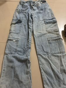Light Wash Cargo Jeans