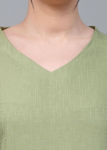 Green V-Neck Top