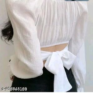 White Long Sleeve Crop Top