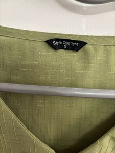 Style Quotient Olive Green Blouson Casual Top