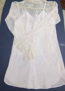 Elegant White Lace Overlay Dress