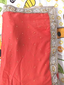 Heavy Work Half Net Saree
