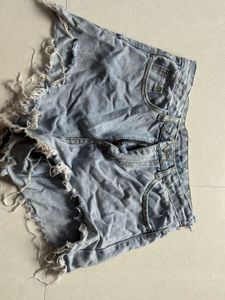 Ripped Denim Shorts