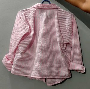 Pink Striped Button-Down Shirt 🩷