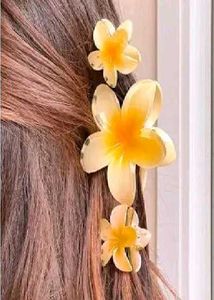 2 Big 4Small Glossy Flower Hair Clutcher, Clacher,