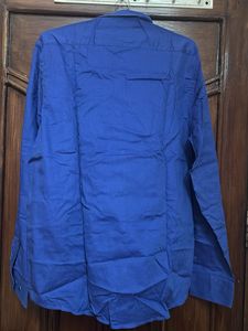 Blue Slim Fit Long Sleeve Button-Down Shirt