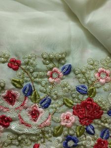 White Embroidery Saree