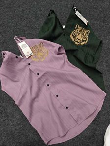 Embroidered Tiger Shirt - 10+ Colour  Size-M L Xl