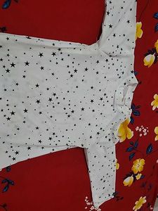 Star Print White Top