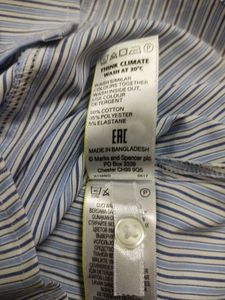 Mark And Spencer Blue White Striped Formal Shirt