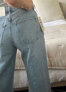 H&M Straight Fit Y2K One Slit Cut Jeans