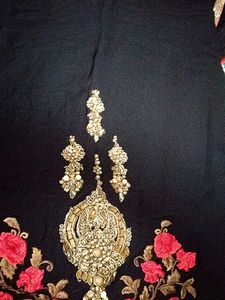 Stunning Black &amp; Gold Embroidered Ethnic Dress