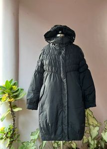 long black puffer jacket