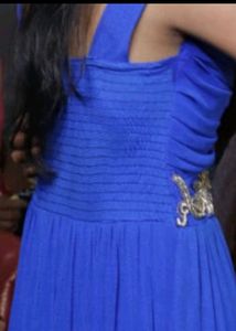 Blue Gown With Stone Work