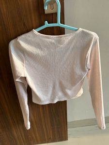 White button up crop top