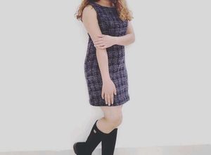 Korean checkered dress