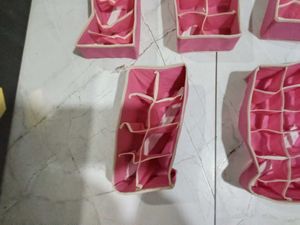 Pink Fabric Drawer Organizers - Set of 5