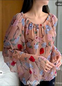 New With Tag Floral Korean Off shoulder Top