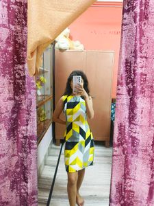 Abstract Print Bodycon Dress